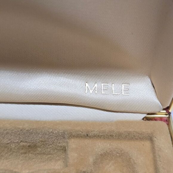 VINTAGE MELE JEWELRY TRAVEL BOX Organizer Cranberry Velour With Gold Accent - Picture 3 of 8